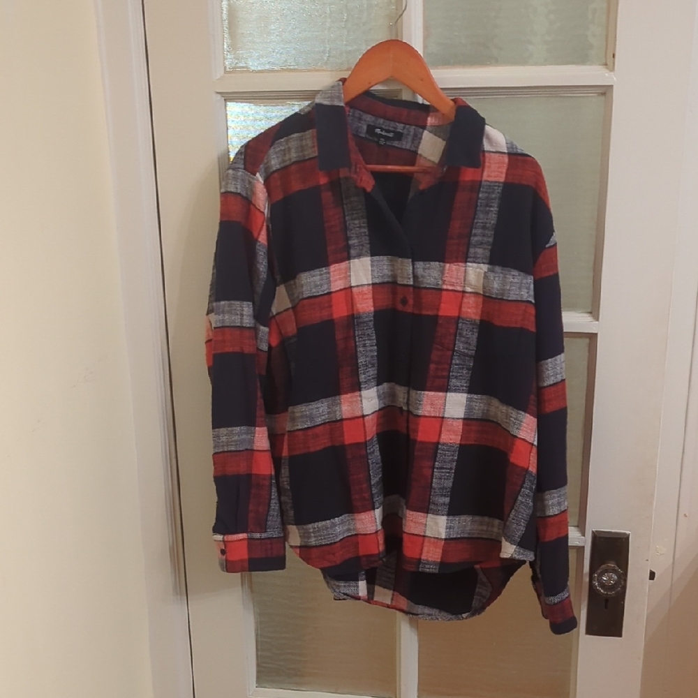 Madewell Red and Black Plaid Shirt